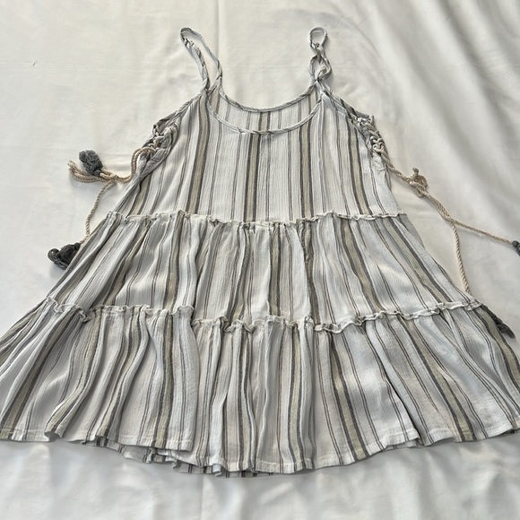 Kiwi + Punch Striped Mini Dress with Side Tie Detail - Picture 2 of 6